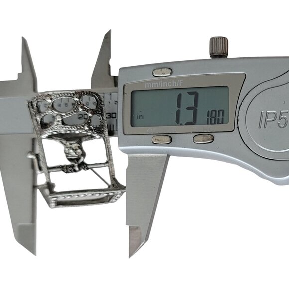 Silver Tone Clear Rhinestone Vintage Wishing Well Brooch Pin E645 - Picture 9 of 10